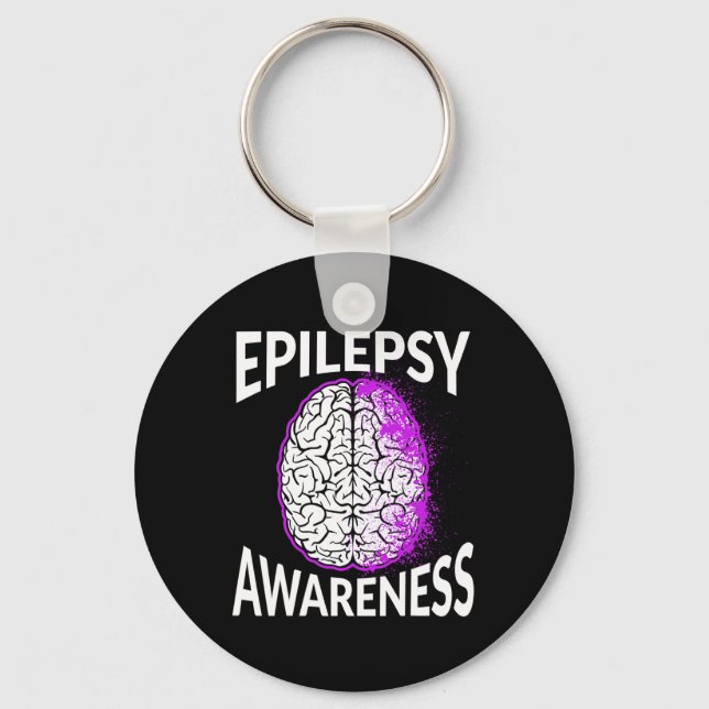 Epilepsi Awareness Brain Epileptic Warrior Survivo Nyckelring (Framsida)