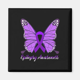 Epilepsi Awareness Butterfly Lila Ribbon Epileps Magnet