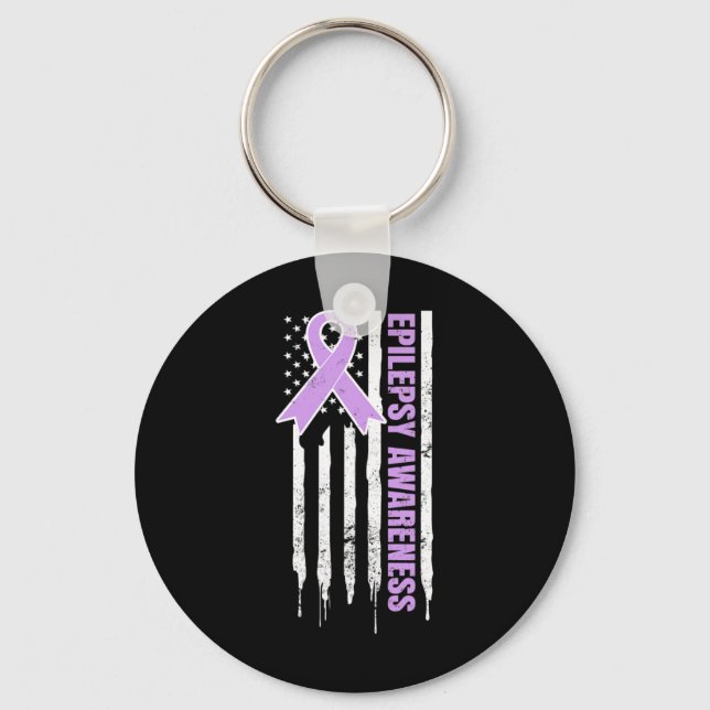 Epilepsi Awareness Design Patriotic US American Fl Nyckelring (Framsida)