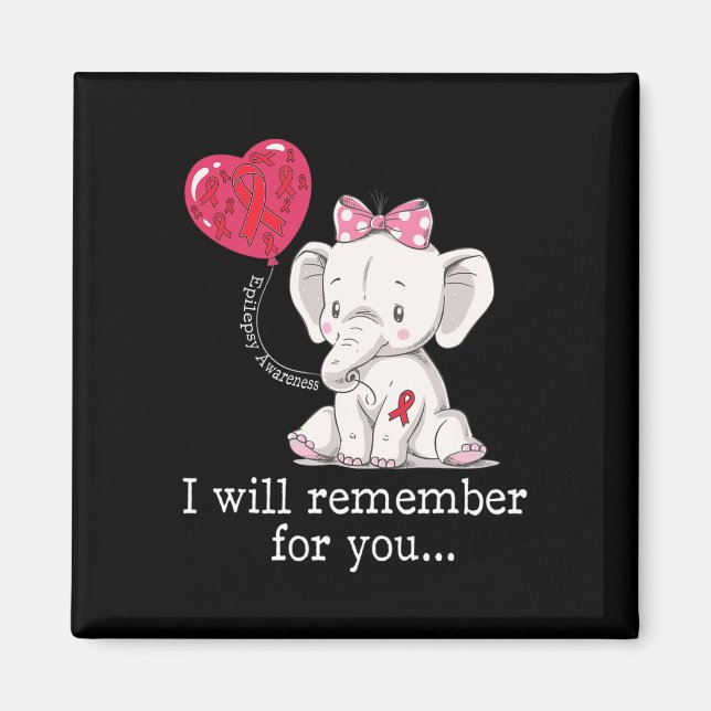 Epilepsi Awareness Elephant Magnet (Framsidan)