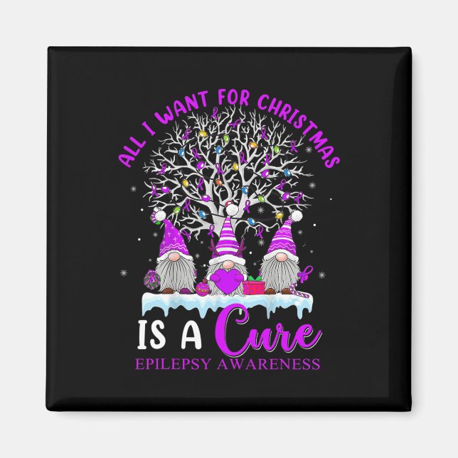 Epilepsi Awareness Ornament Julgran Gnomes Magnet (Framsidan)
