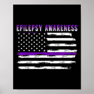 Epilepsi Awareness USA flagga American Epilepsy Su Poster