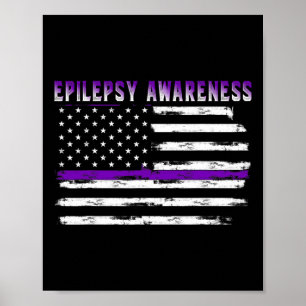 Epilepsi Awareness USA flagga American Epilepsy Su Poster