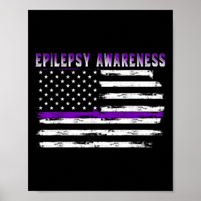 Epilepsi Awareness USA flagga American Epilepsy Su Poster (Framsidan)