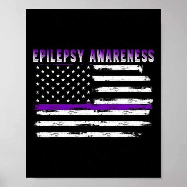 Epilepsi Awareness USA flagga American Epilepsy Su Poster (Framsidan)