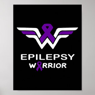 Epilepsi Awareness Warrior Support Survivor Lila Poster