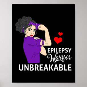 Epilepsi Awareness Warrior Unbryable Strong Wome Poster