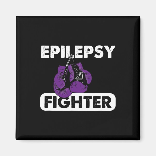 Epilepsi Fighter Boxing Survivor Lila Ribbon Magnet (Framsidan)