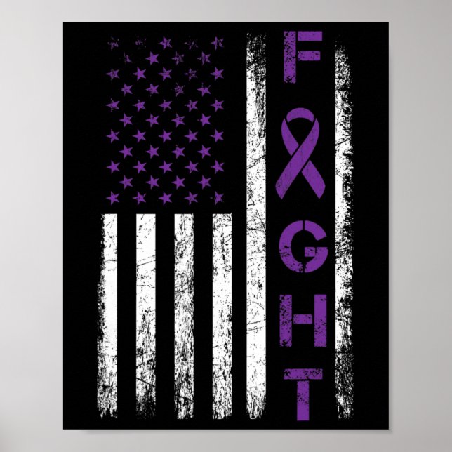 Epilepsi Fighter USA flagga - Kamp mot epilepsianv Poster (Framsidan)