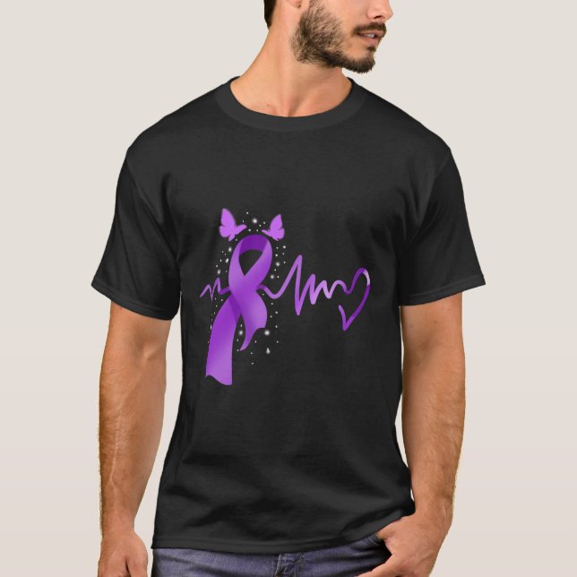 Epilepsi Heartslag för medvetandegörande T Shirt (Framsida)