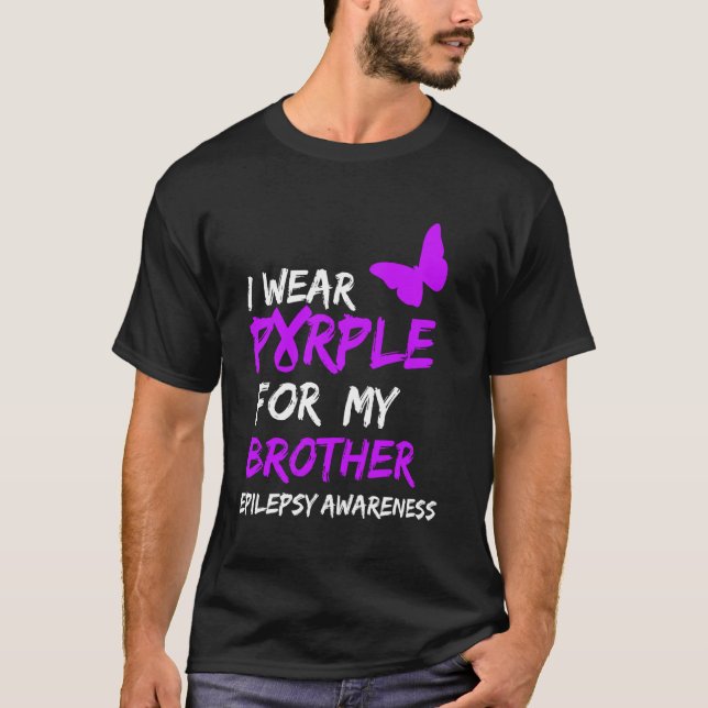 Epilepsi I Bära Lila för min broder T Shirt (Framsida)