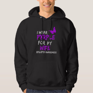 Epilepsi I Bära Lila för min fru Ribbon Hoodie