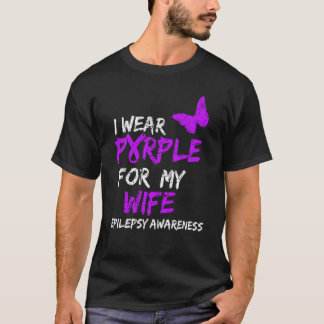 Epilepsi I Bära Lila för min fru Ribbon T Shirt