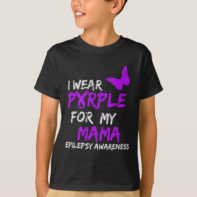 Epilepsi I Bära Lila för min Mamma T Shirt (Framsida)