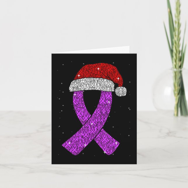 Epilepsi Jul Hat Lila Awareness Ribbon Sei Kort (Framsida)