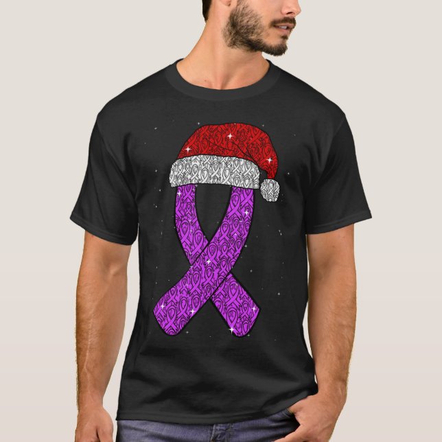 Epilepsi Jul Hat Lila Awareness Ribbon Sei T Shirt (Framsida)
