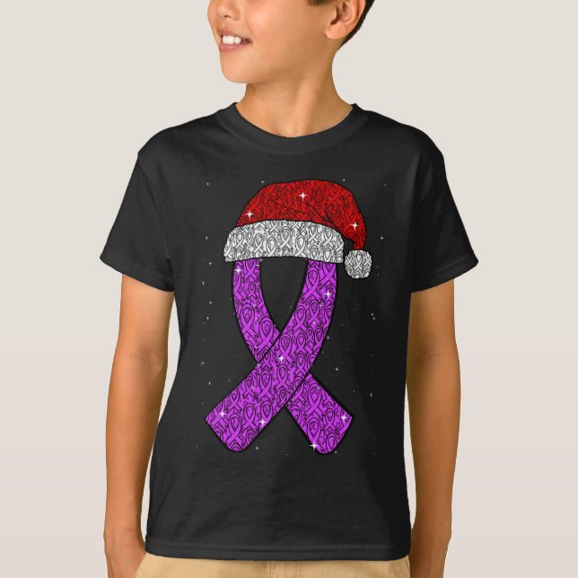 Epilepsi Jul Hat Lila Awareness Ribbon Sei T Shirt (Framsida)
