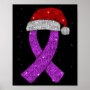 Epilepsi julhatt lila medvetenhetsband Anfall Poster