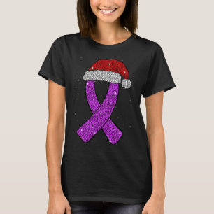 Epilepsi julhatt lila medvetenhetsband Anfall T Shirt