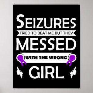 Epilepsi Keizure Awareness Epileptic Disorder Purp Poster