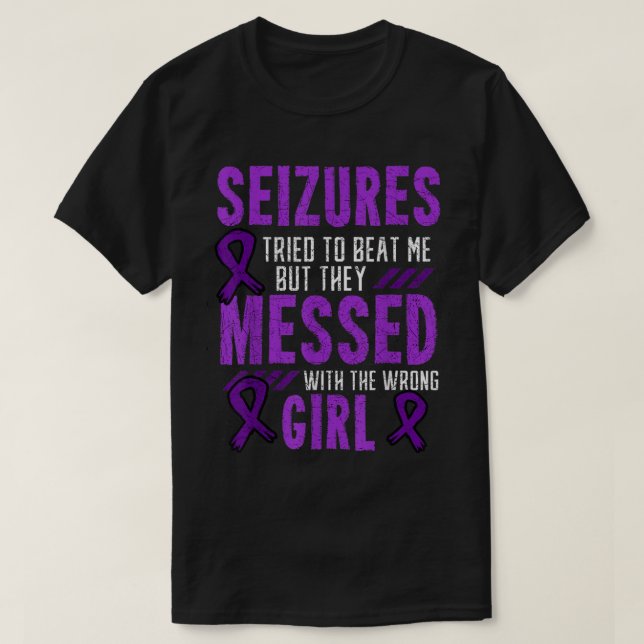 Epilepsi Keizure Neurologisk sjukdom Lila Ribb T Shirt (Design framsida)