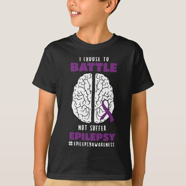 Epilepsi Lila Epileptisk Brain Day Epilepsi T Shirt (Framsida)