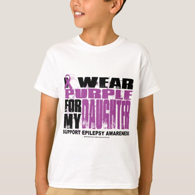 Epilepsi Lila för dotter T-shirt (Framsida)