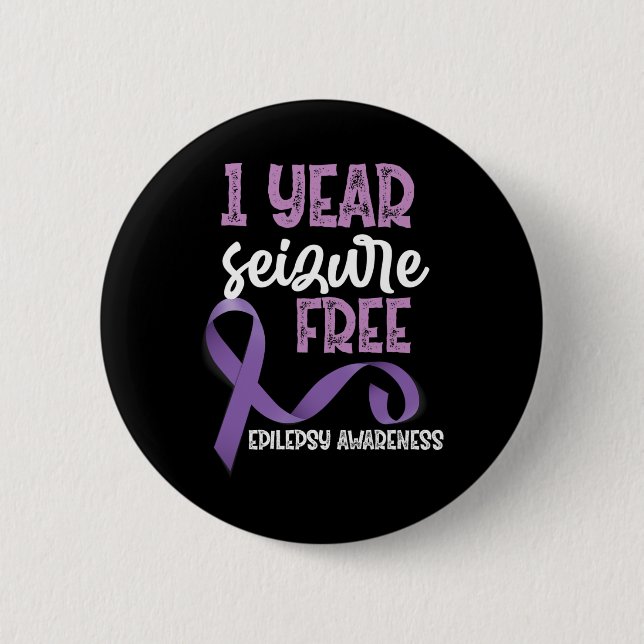 Epilepsi Medeness 1 Year Seizure Free Ribbon Knapp (Framsida)