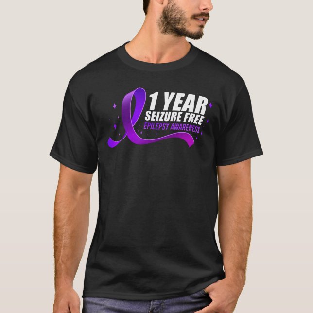 Epilepsi Medeness 1 Year Seizure Free Ribbon T Shirt (Framsida)