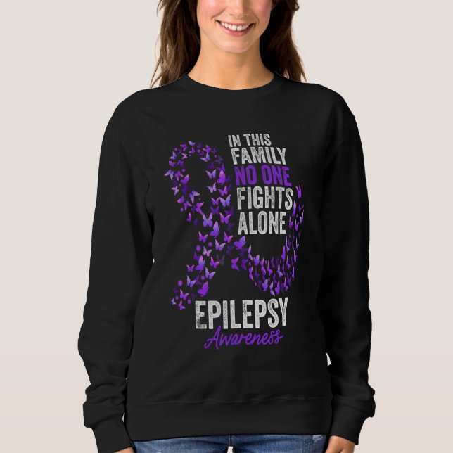Epilepsi Medeness Month Butterflies Lila T Shirt (Framsida)