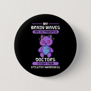 Epilepsi Medvetenhet Lila Epilepsi Brain Epilepsi Knapp