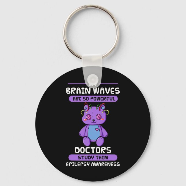 Epilepsi Medvetenhet Lila Epilepsi Brain Epilepsi Nyckelring (Framsida)
