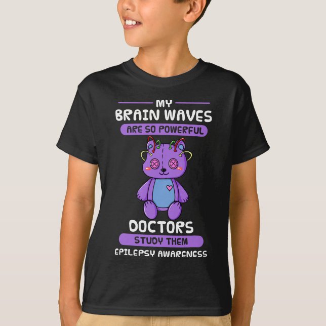 Epilepsi Medvetenhet Lila Epilepsi Brain Epilepsi T Shirt (Framsida)