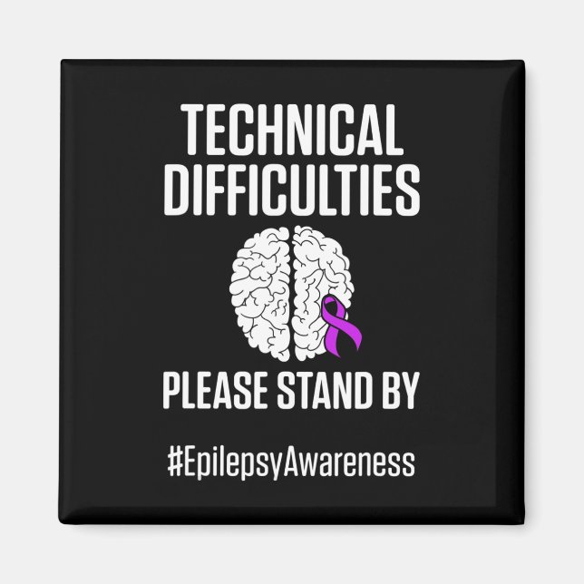 Epilepsi Medvetenhet Teknisk Epileptisk Warrior Su Magnet (Framsidan)