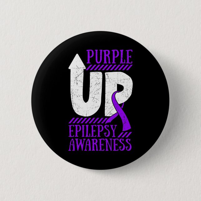 Epilepsi Pu med epilepsianfall Dag Epilepsi Ribbon Knapp (Framsida)