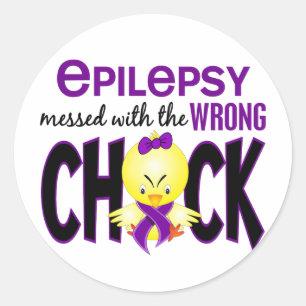 Epilepsi röra med den fla chicken runt klistermärke