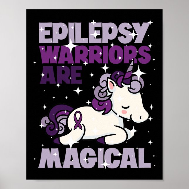 Epilepsi Warrior Epileptic Day Lila Unicorn Kärlek Poster (Framsidan)