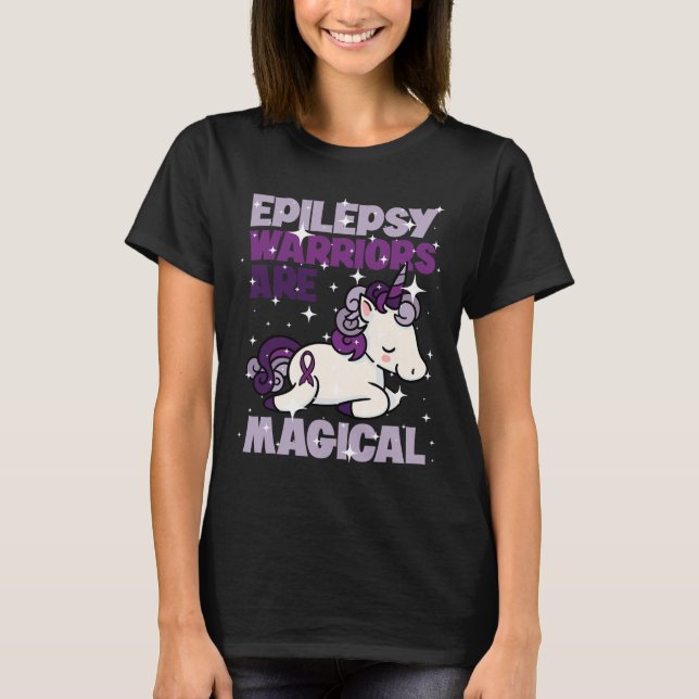 Epilepsi Warrior Epileptic Day Lila Unicorn Kärlek T Shirt (Framsida)