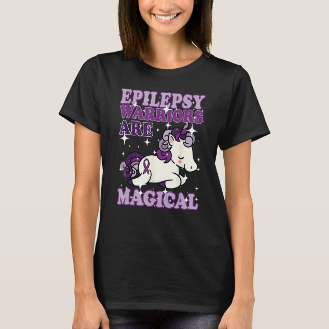 Epilepsi Warrior Epileptic Day Lila Unicorn T Shirt (Framsida)