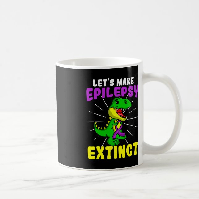 Epilepsi Warrior Epileptic Utdödar Dinosaur Seizur Kaffemugg (Höger)