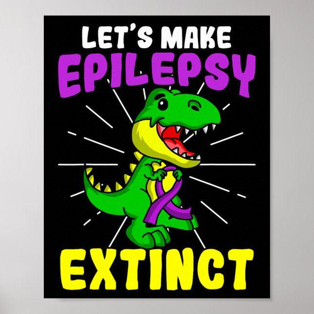 Epilepsi Warrior Epileptic Utdödar Dinosaur Seizur Poster (Framsidan)