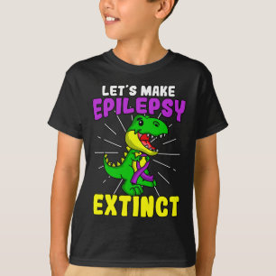 Epilepsi Warrior Epileptic Utdödar Dinosaur Seizur T Shirt
