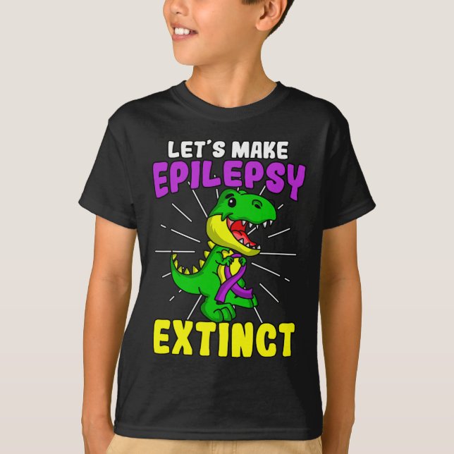 Epilepsi Warrior Epileptic Utdödar Dinosaur Seizur T Shirt (Framsida)