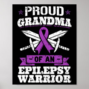 Epilepsi Warrior Grandma Epileptic Seizure Disorag Poster