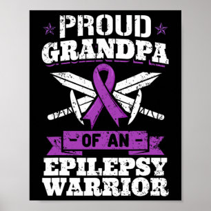 Epilepsi Warrior Grandpa Epileptic Seizure Disorde Poster