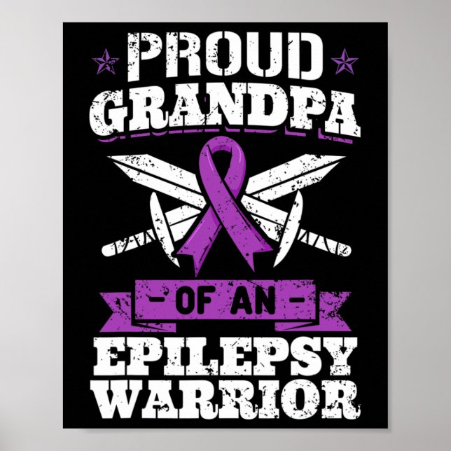 Epilepsi Warrior Grandpa Epileptic Seizure Disorde Poster (Framsidan)