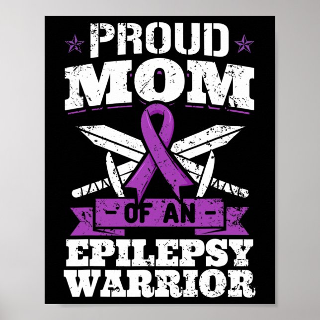 Epilepsi Warrior Mamma Epileptikasjukdom Ad. Poster (Framsidan)
