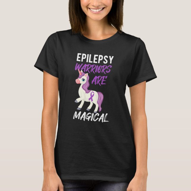 Epilepsi Warrior Quote Lila Ribbon Epileptic Un T Shirt (Framsida)