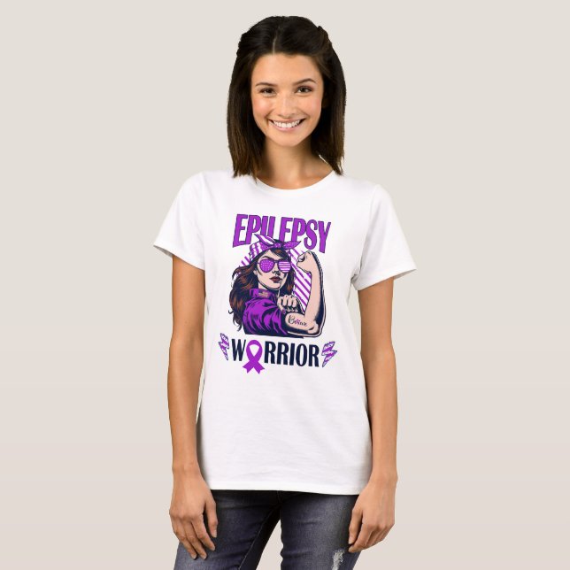 Epilepsi Warrior Tro och kamp T Shirt (Hel framsida)