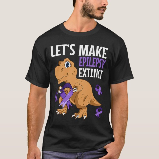 Epilepsi Warrior Utdödar Dinosaur Epileptikaseizur T Shirt (Framsida)